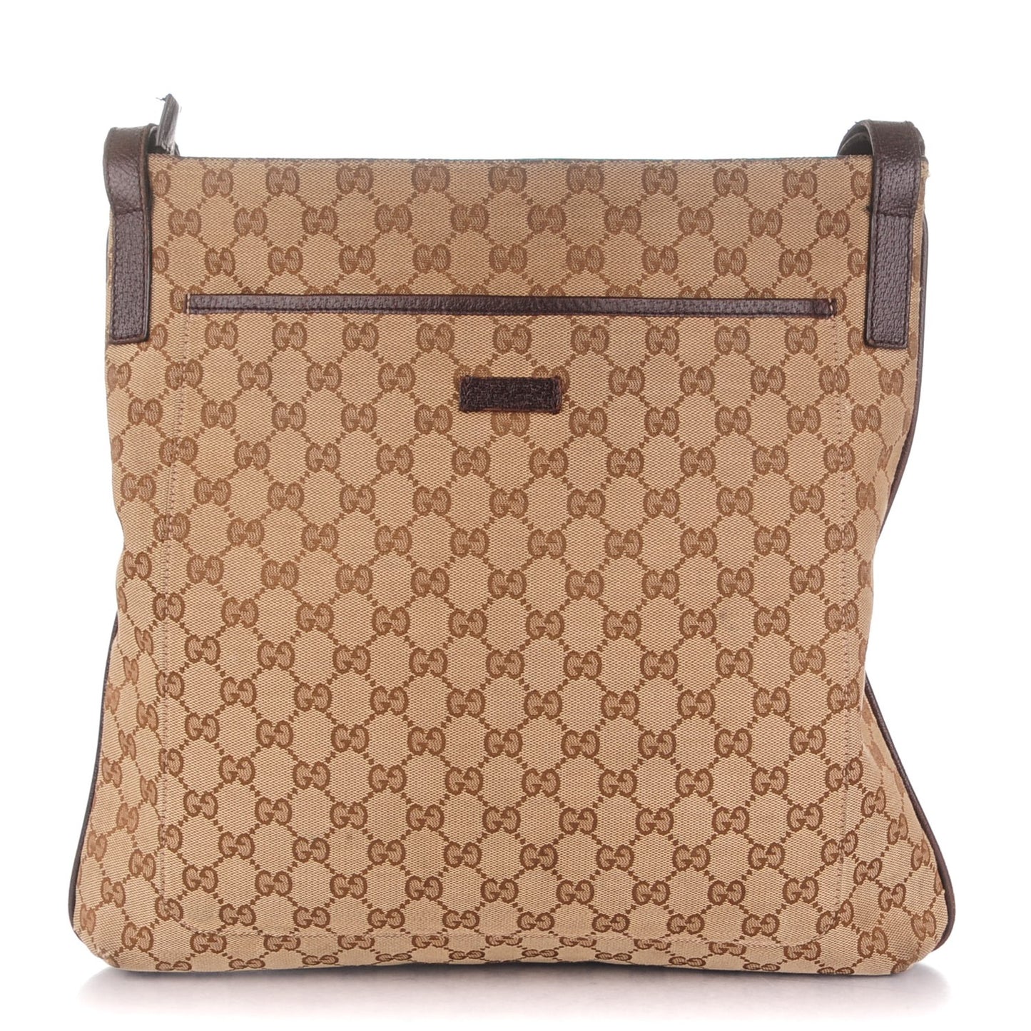 Monogram Large Flat Messenger Bag Dark Brown