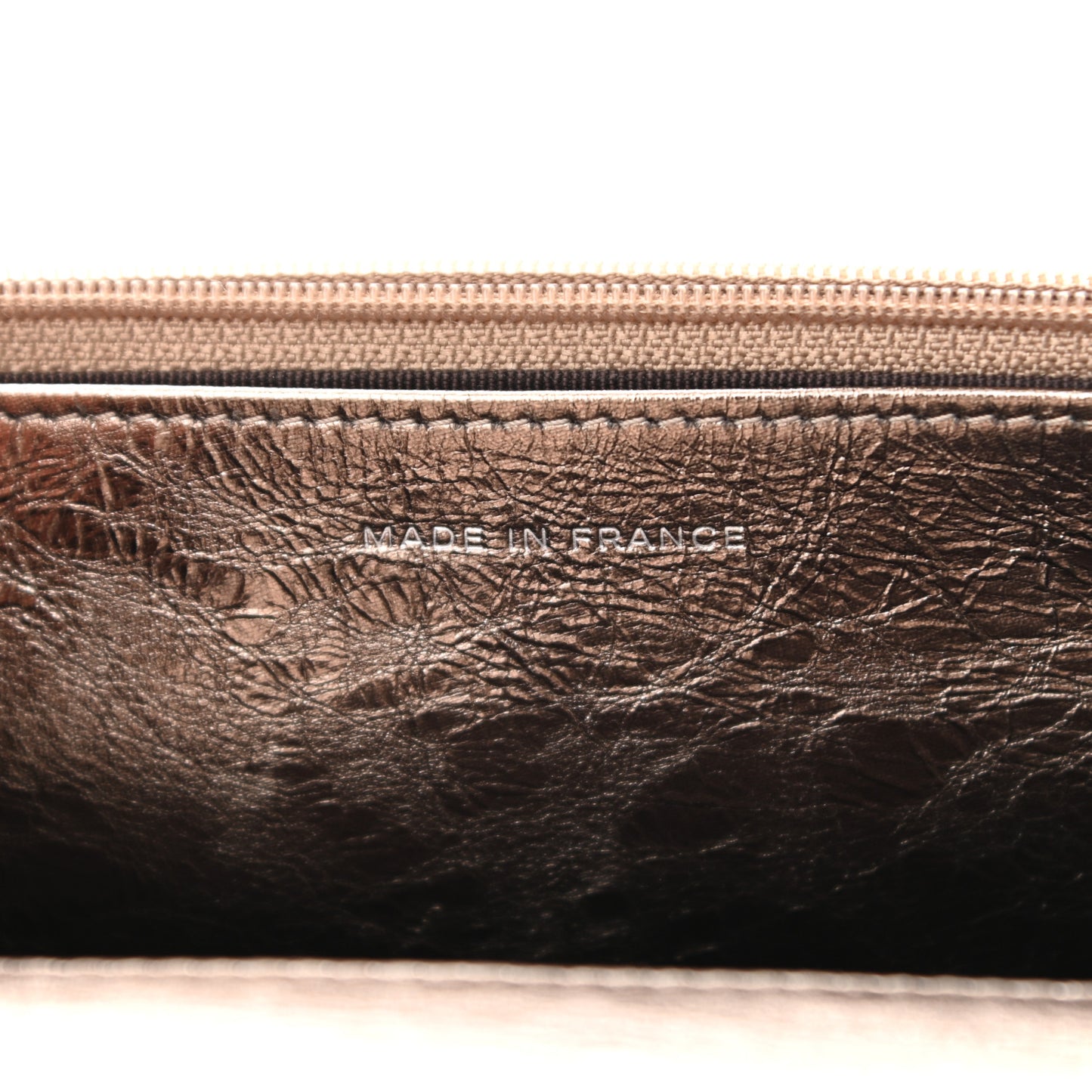 Metallic Aged Calfskin Quilted Reissue Wallet On Chain WOC Bronze