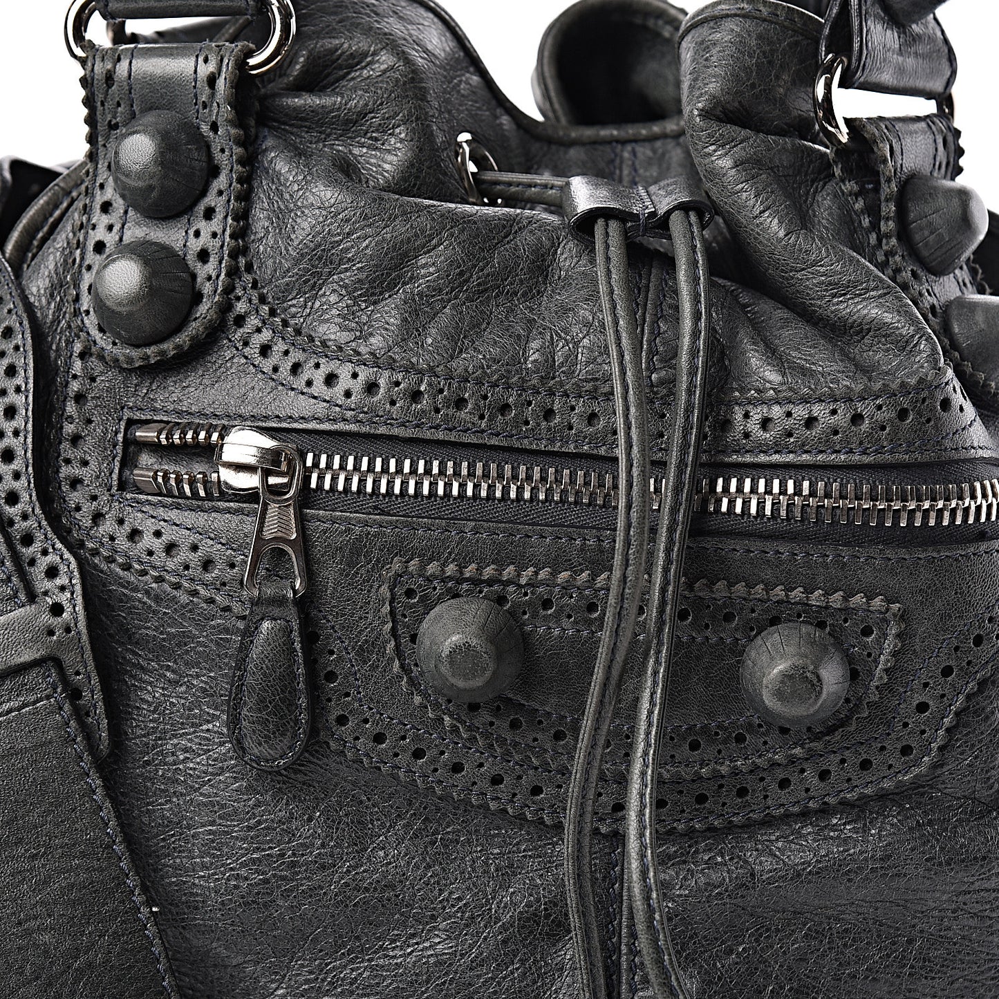 Agneau Giant Brogues Hardware Pompon Anthracite