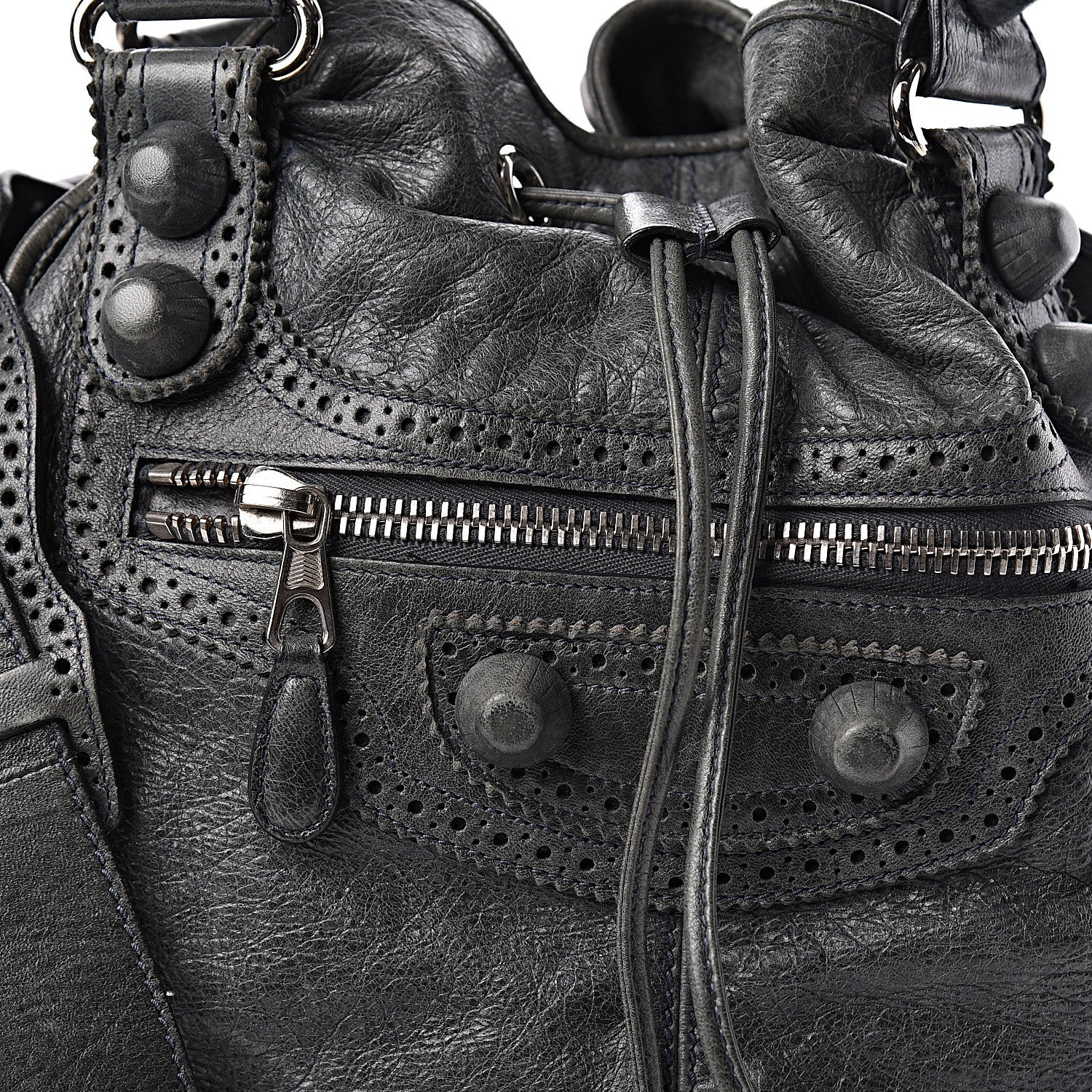 Balenciaga Agneau Giant Brogues Hardware Pompon Anthracite 13 of 18