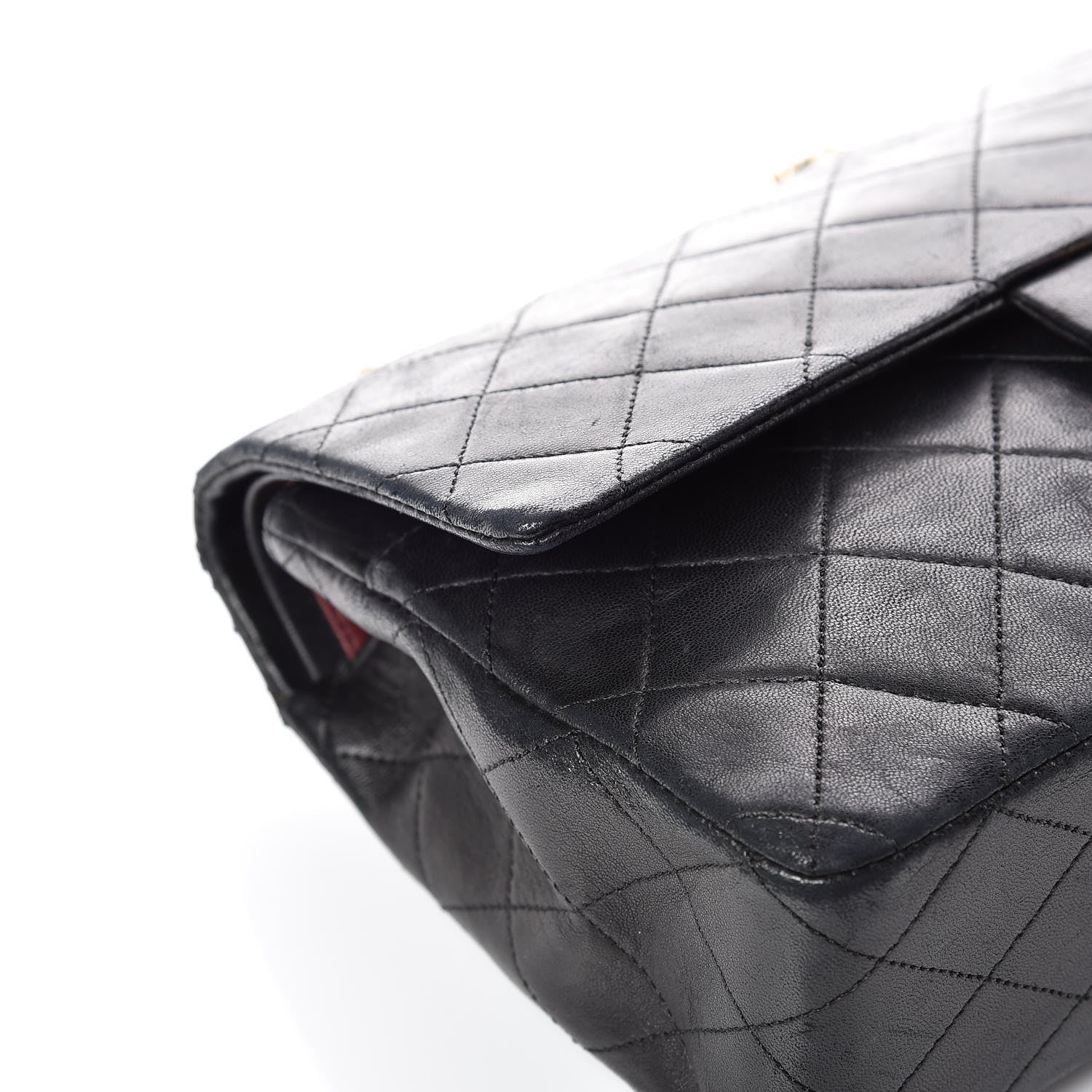 Chanel Lambskin Quilted Medium Double Flap Black 13 of 19