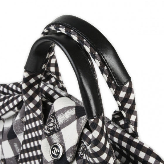 Chanel Toile Gingham Print Basket Tote 11C 5 of 10