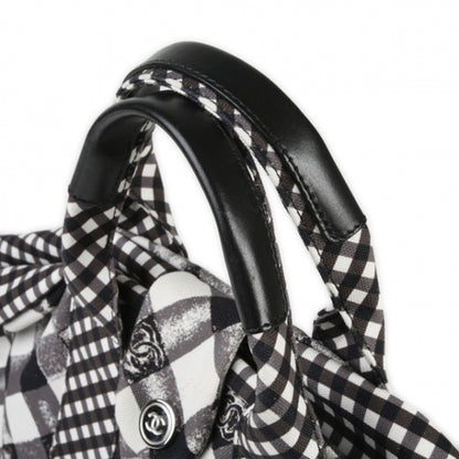 Chanel Toile Gingham Print Basket Tote 11C 5 of 10