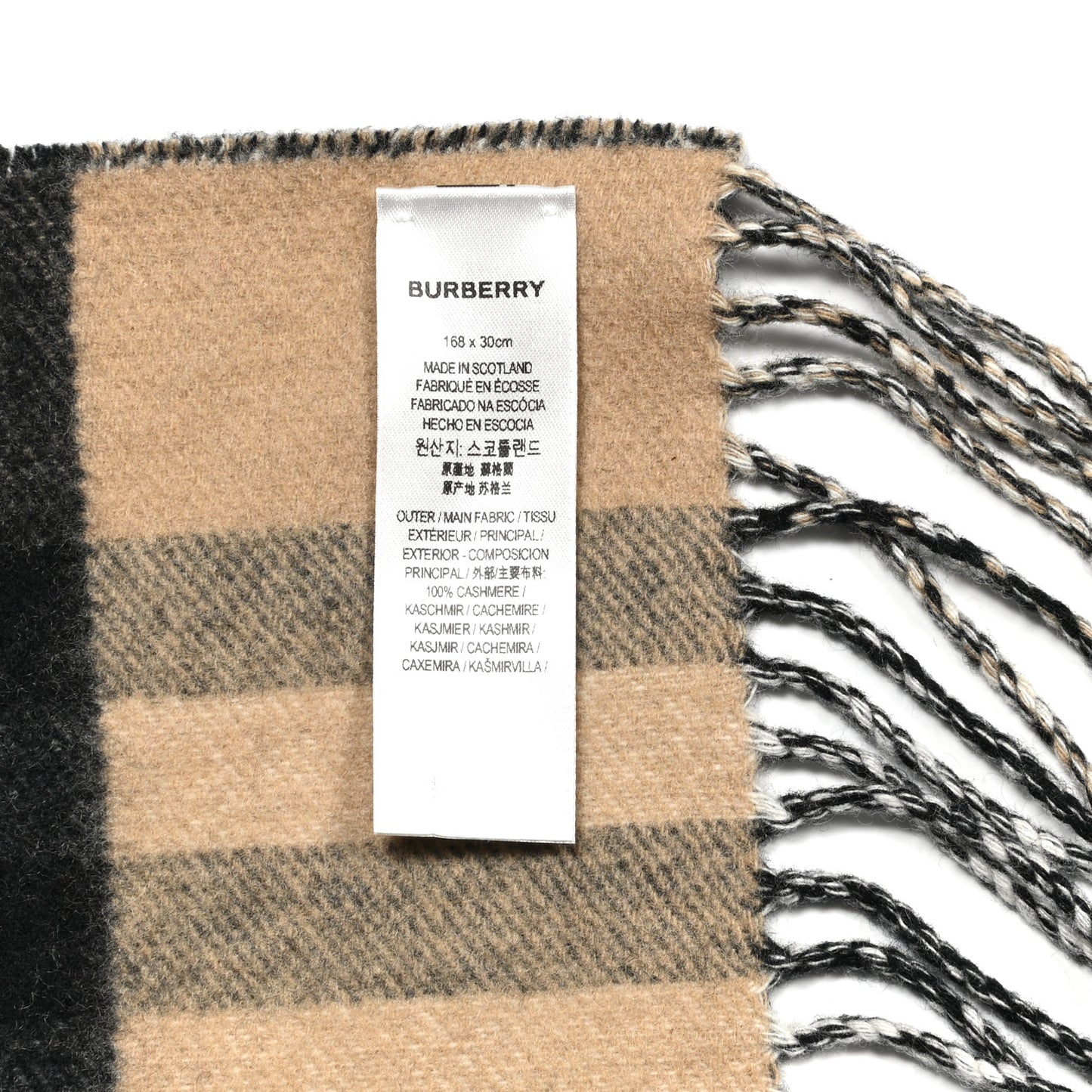 Cashmere Love Scarf Archive Beige Black