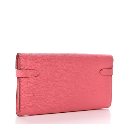 Hermes Epsom Kelly Longue Wallet Rose Azalee 3 of 10