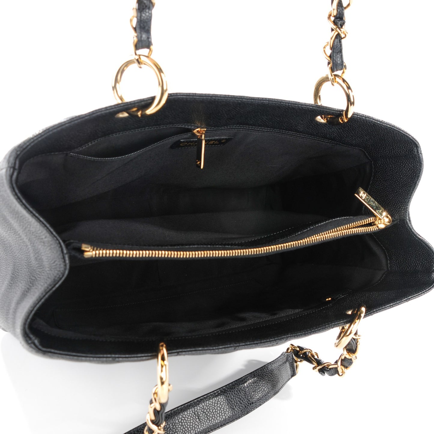 Caviar Quilted Grand Shopping Tote GST Black