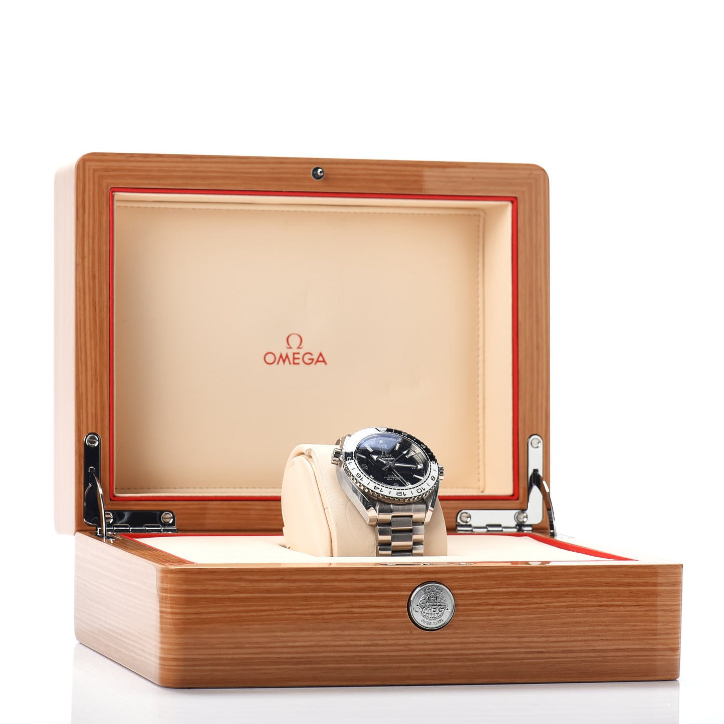 Stainless Steel 43mm Seamaster Planet Ocean GMT Automatic Watch Black 215.30.44.22.01.001