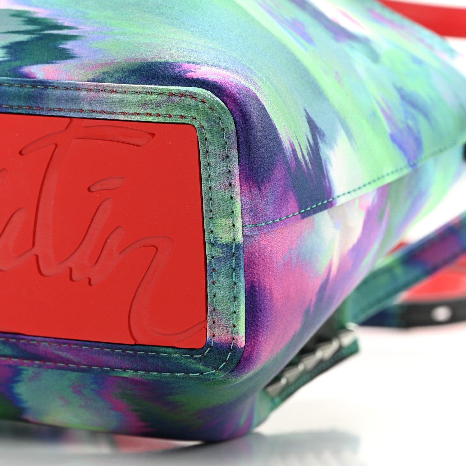 Christian Louboutin Satin Spiked Mini Cabarock Shopper Tote Multicolor 10 of 12