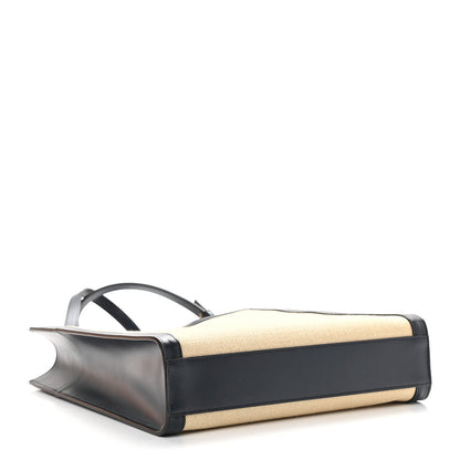 Celine Canvas Calfskin Small Vertical Cabas Vanilla Navy 4 of 8