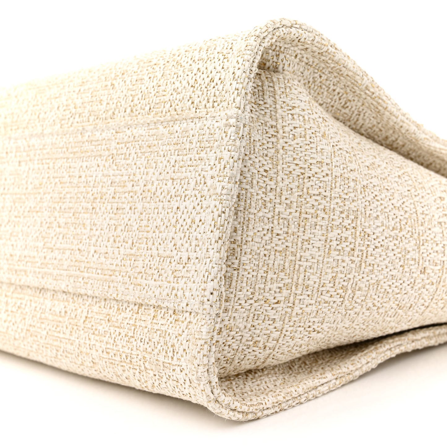 Lurex Boucle Small Deauville Tote Ivory