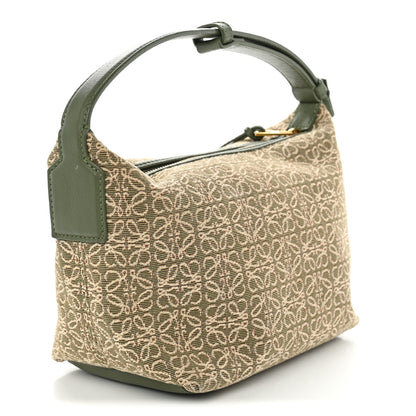 Loewe Jacquard Anagram Calfskin Small Cubi Bag Avocado Green 3 of 9