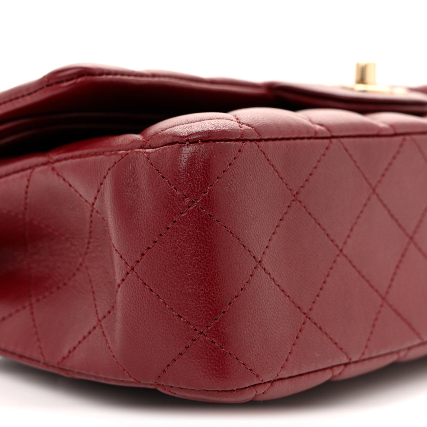 Chanel Lambskin Quilted Medium Double Flap Burgundy 9 of 10