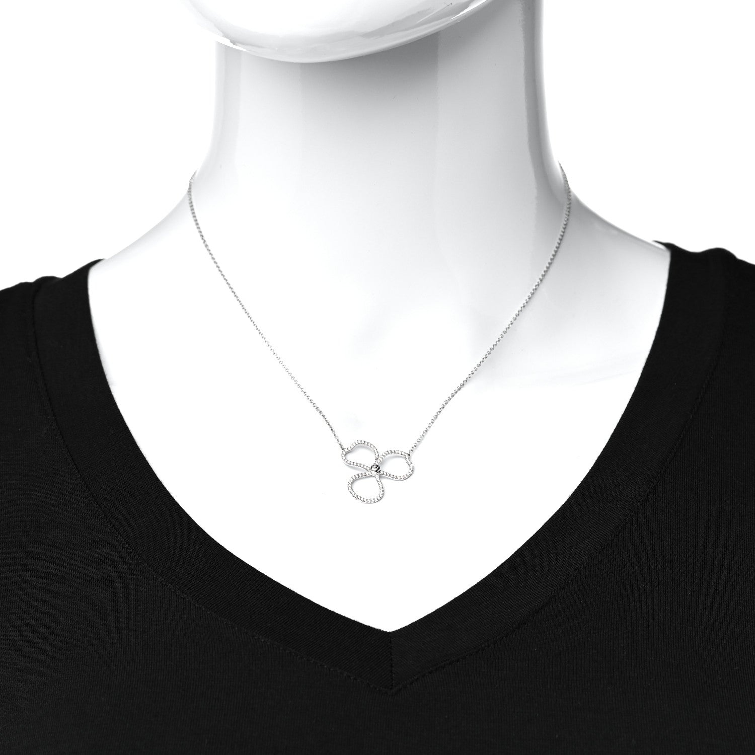 Tiffany Platinum Diamond Large Paper Flowers Pendant Necklace 2 of 6