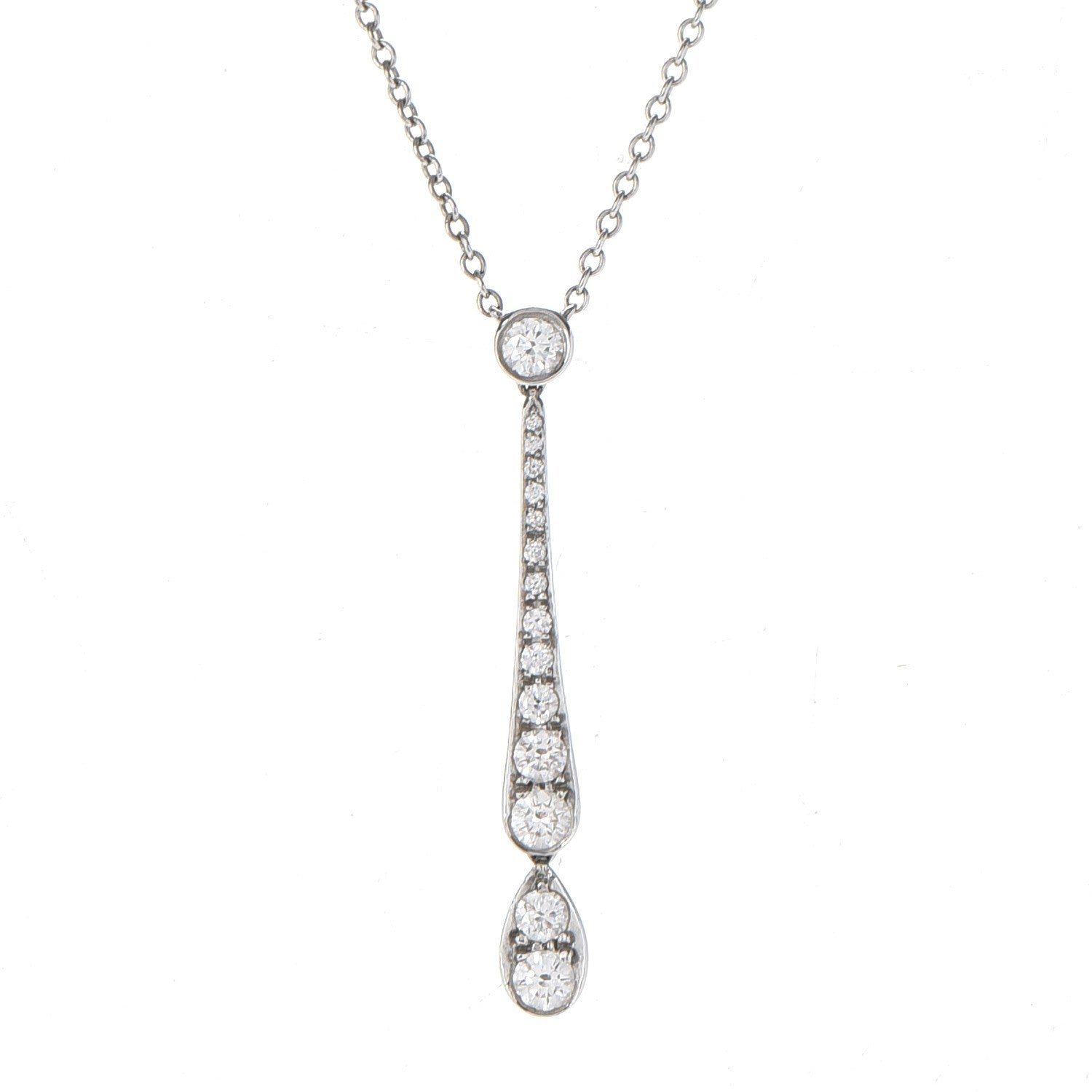 Tiffany Platinum Diamond Jazz Swing Drop Pendant Necklace 4 of 8