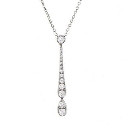 Tiffany Platinum Diamond Jazz Swing Drop Pendant Necklace 4 of 8