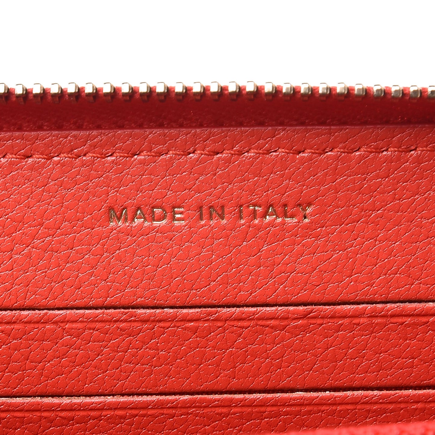 Shiny Goatskin Diagonal Quilted Small Zip Around Wallet Red