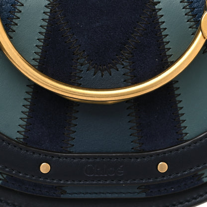 Chloe Calfskin Suede Patchwork Small Nile Bracelet Minaudiere Bag Dark Blue 8 of 10