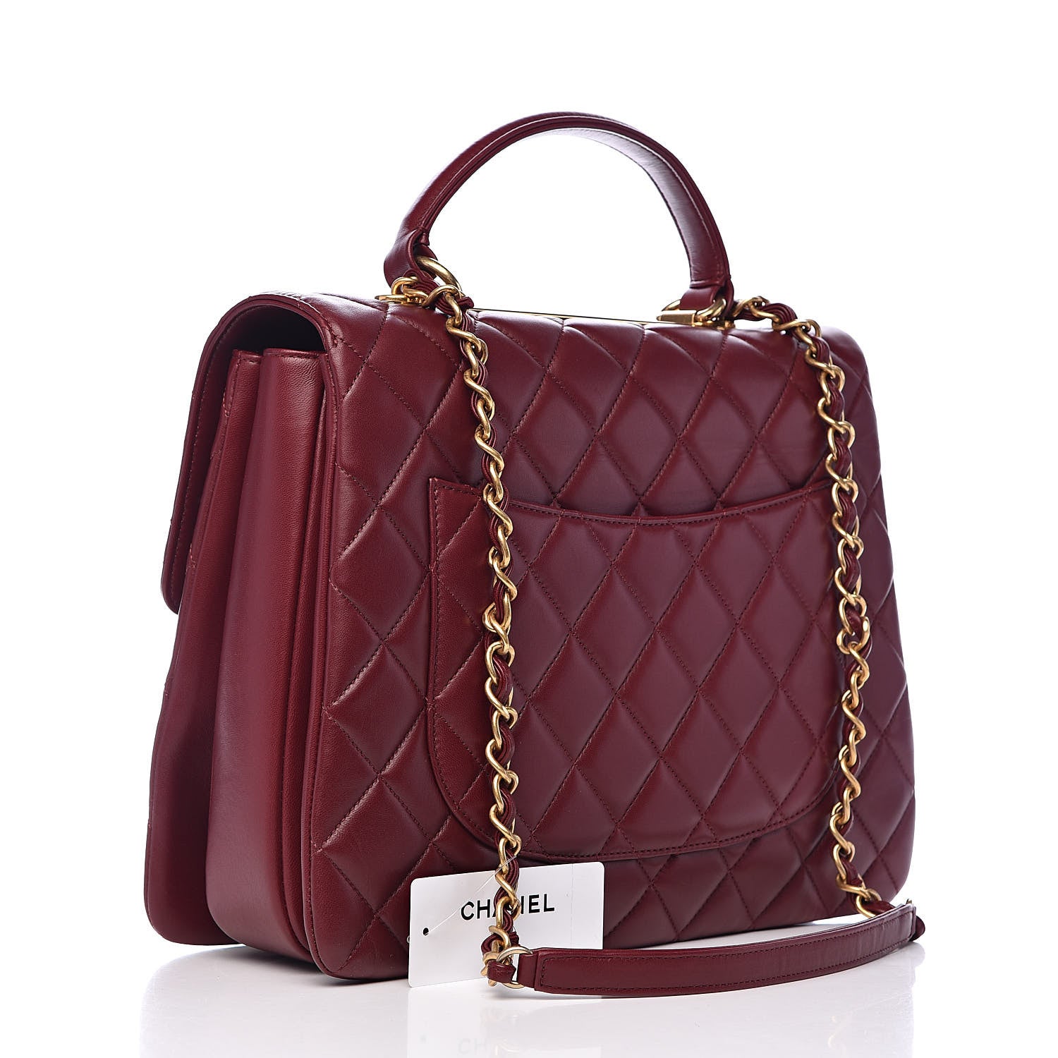 Chanel Lambskin Quilted Large Trendy CC Dual Handle Flap Bag Burgundy 3 of 11