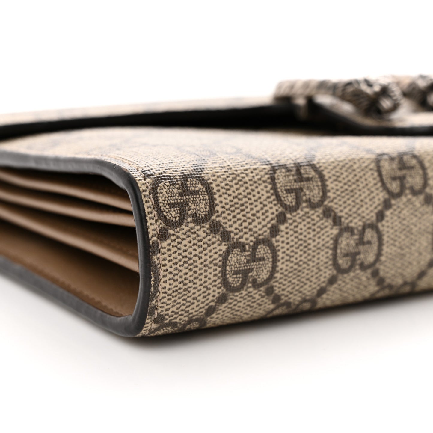 GG Supreme Monogram Mini Dionysus Chain Wallet Beige Taupe
