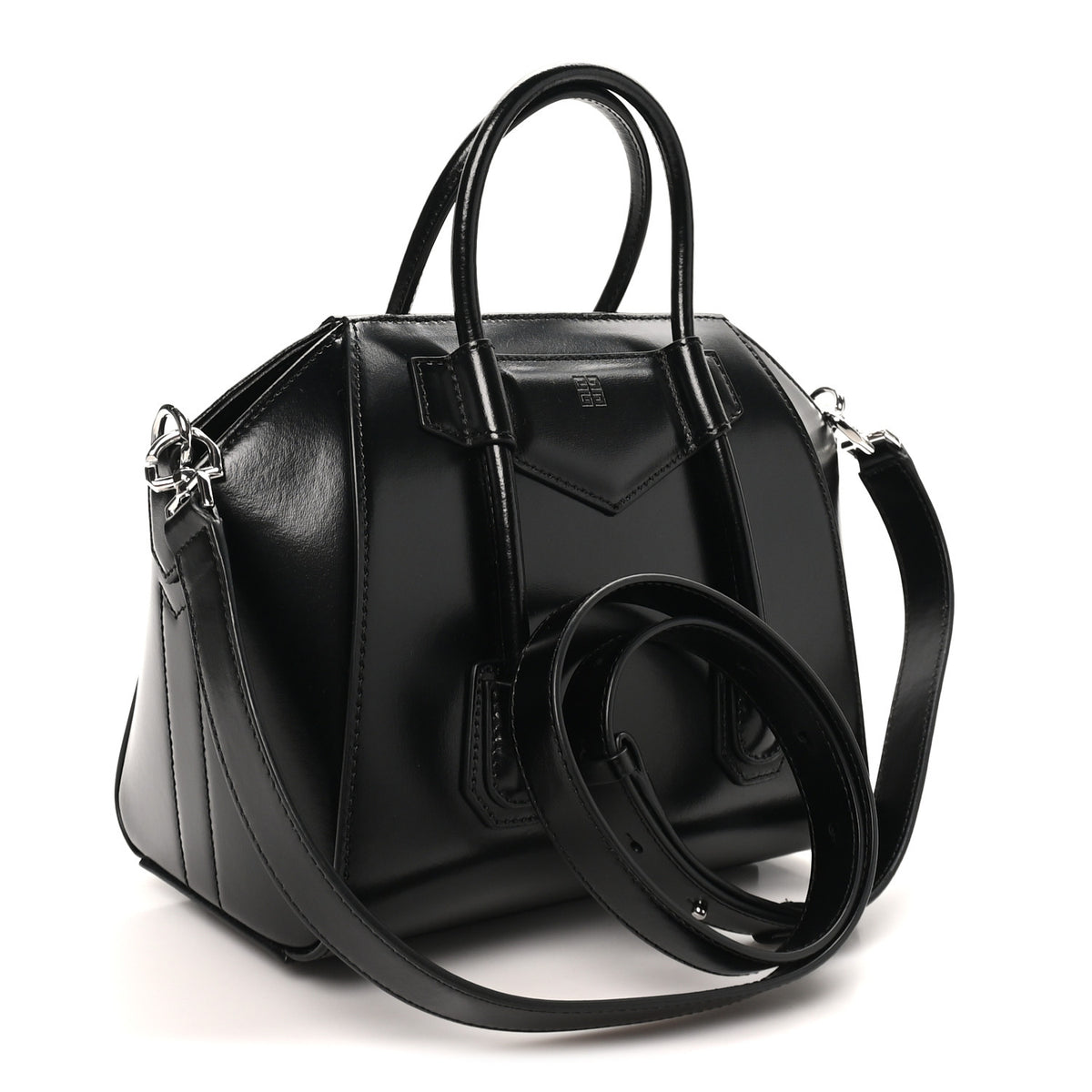 Givenchy Box Calfskin Padded Mini Lock Antigona Shoulder Bag Black 2 of 8