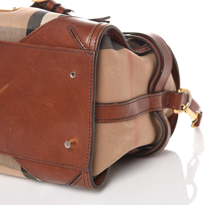 Burberry House Check Bridle Calfskin Medium Alchester Bowling Bag Dark Tan 10 of 19
