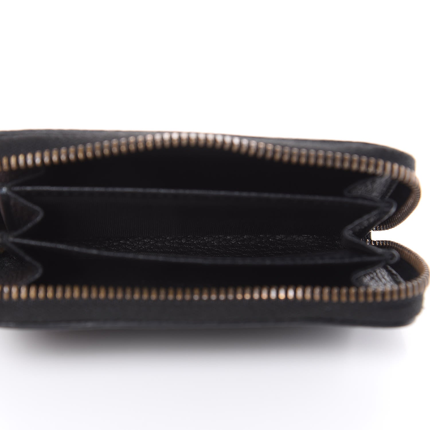 Gucci Calfskin Logo Zip Around Card Case Black 5 of 10