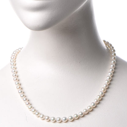 Mikimoto 18K White Gold Akoya Cultured Pearl 6.5mm Strand Necklace 18 2 of 6