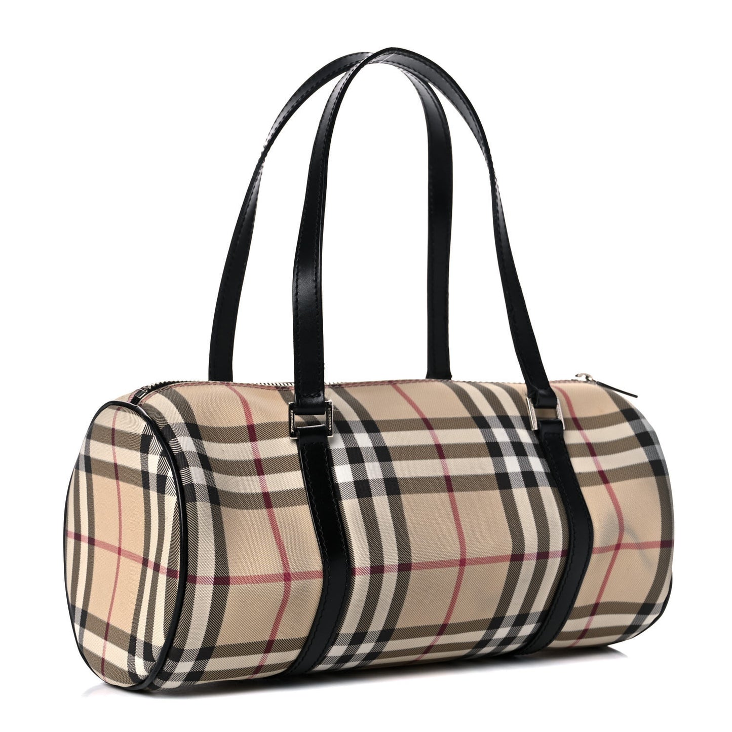 House Check Barrel Bag Black