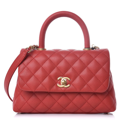 Chanel Caviar Quilted Mini Coco Handle Flap Red 1 of 9