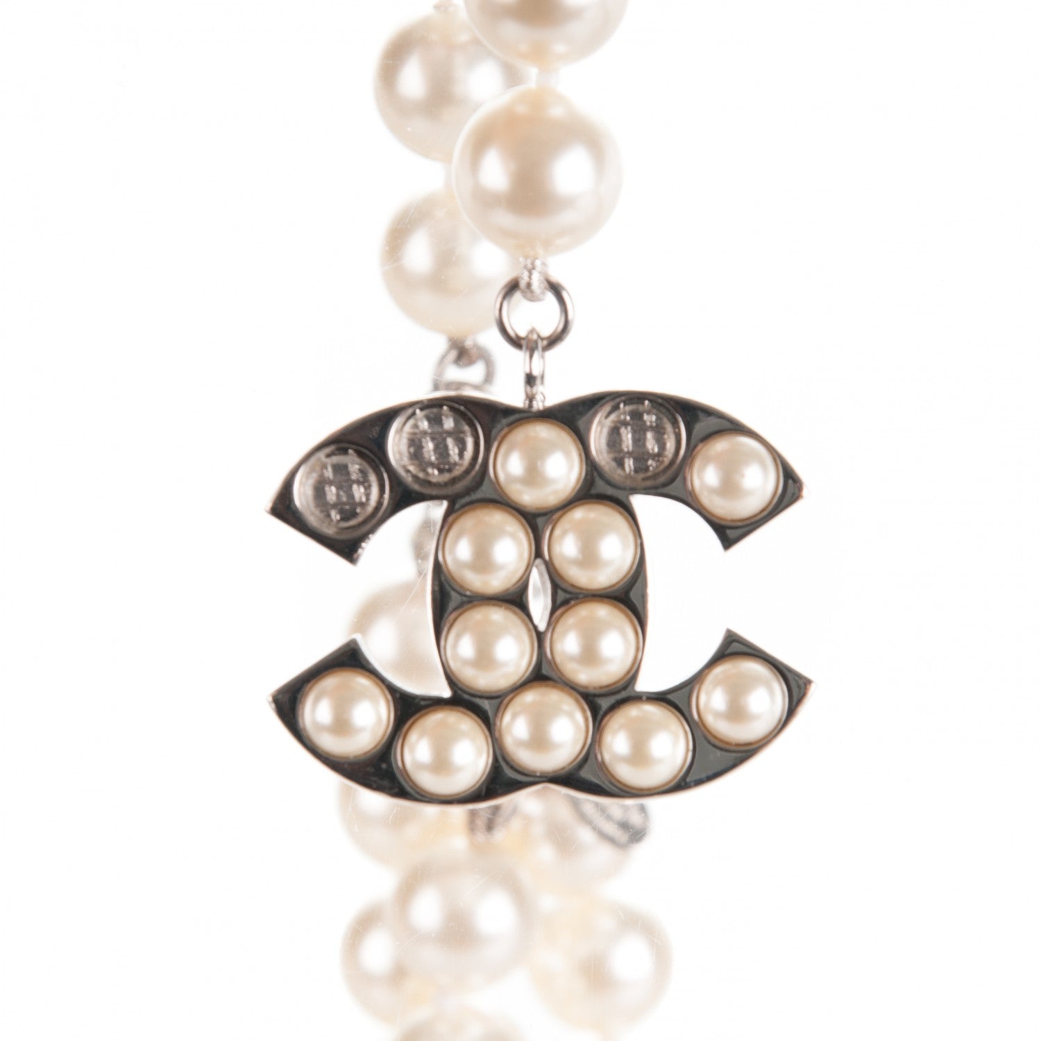 Chanel Pearl CC Double Strand Belt Silver 4 of 5