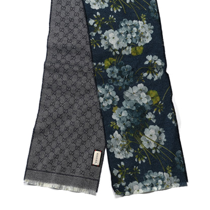 Gucci Wool Jacquard GG Monogram Miniorophin Scarf Midnight Blue Sky Blue 2 of 4