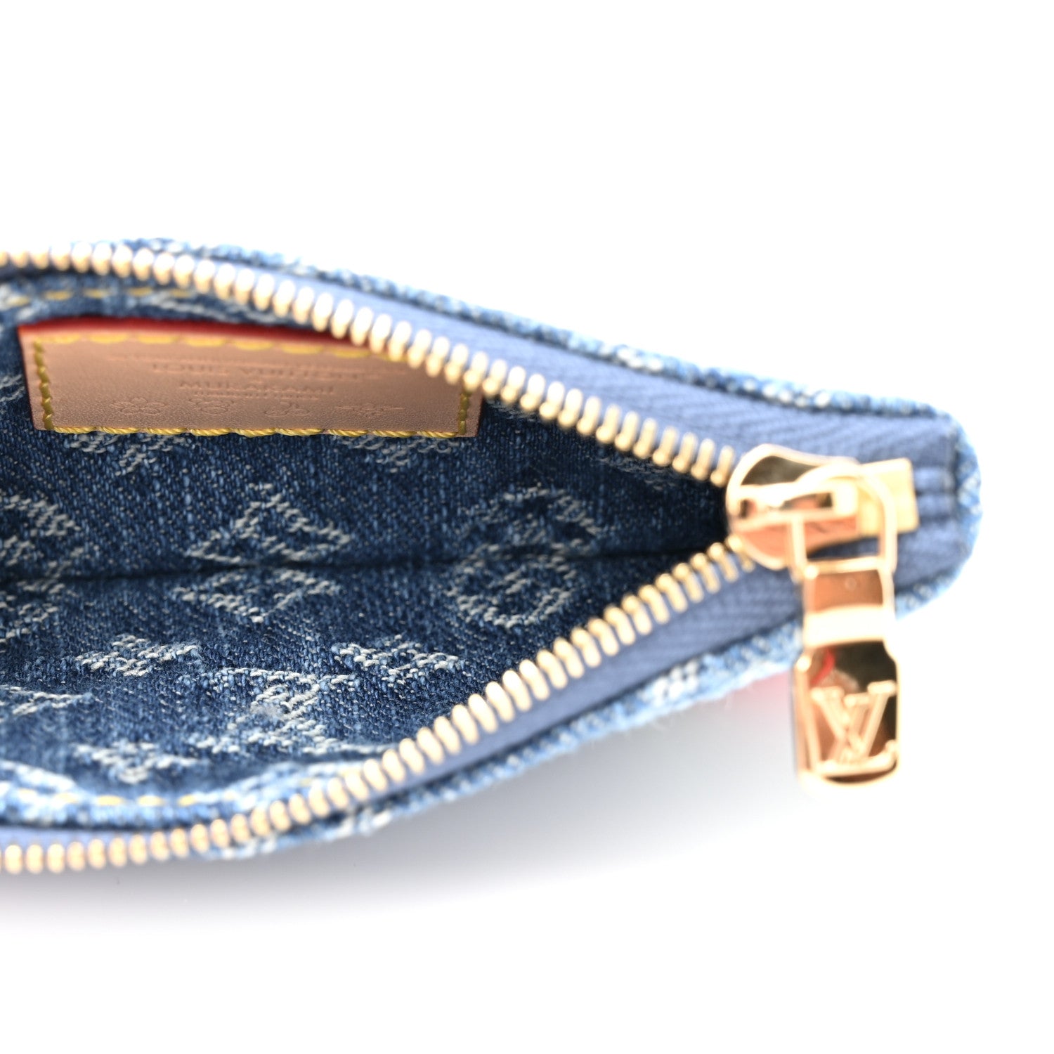 ルイ・ヴィトン Louis Vuitton LV X TM Monogram Denim Cerises Key Pouch Blue