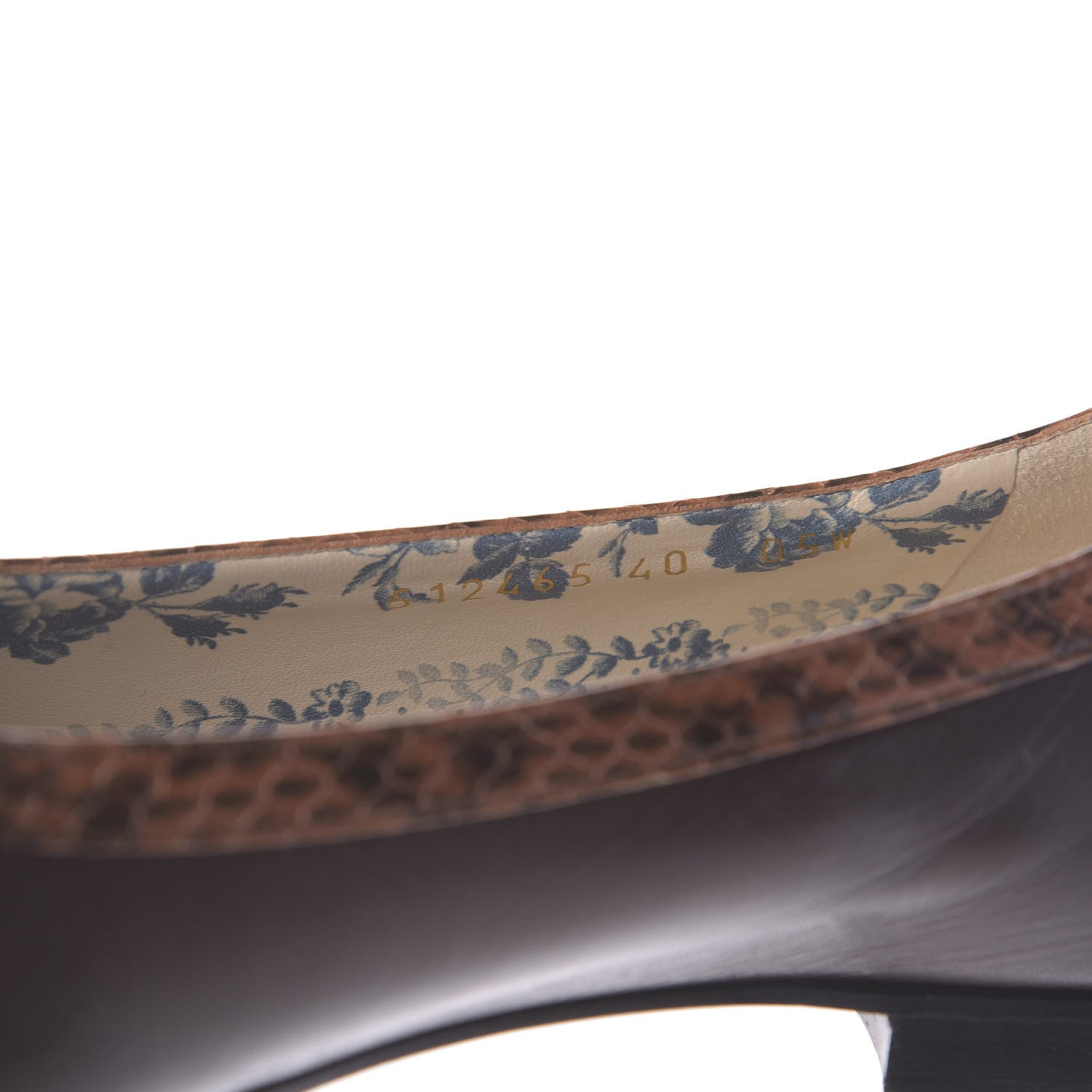 Gucci Malaga Kid Elaphe Yva Ballet Flats 40 Cocoa 11 of 12