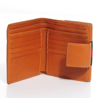 Gucci Leather Web Horsebit French Flap Wallet Light Tobacco 6 of 7
