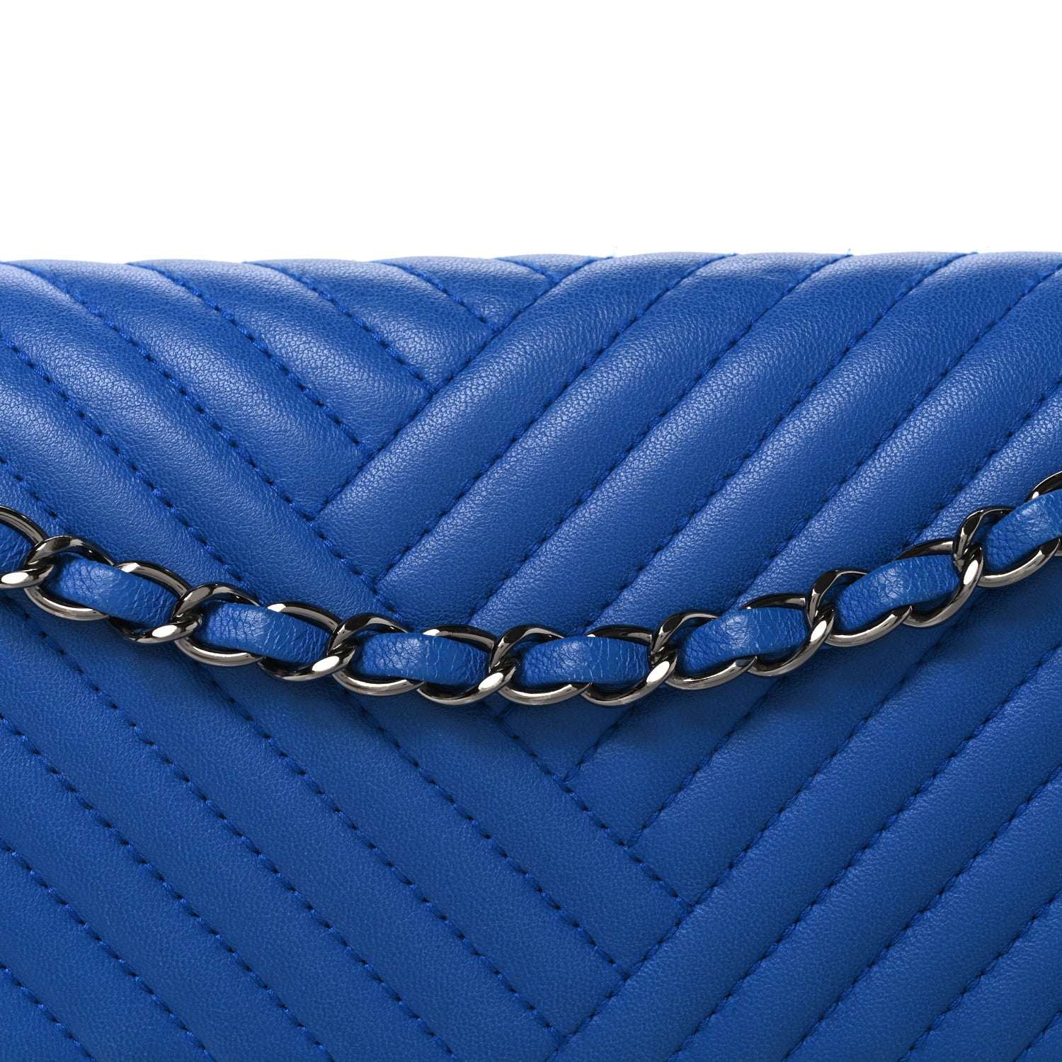 Chanel Lambskin Quilted Medium CC Crossing Flap Blue 7 of 9