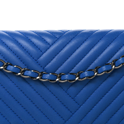 Chanel Lambskin Quilted Medium CC Crossing Flap Blue 7 of 9