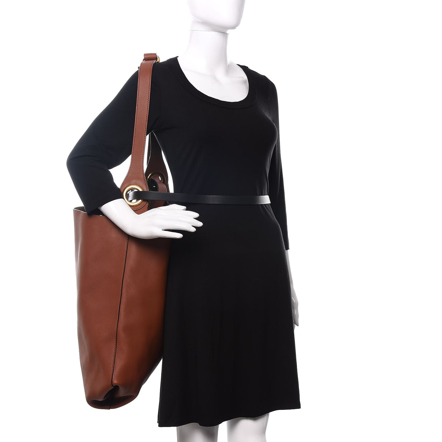 Smooth Calfskin Medium Grommet Hobo Tan