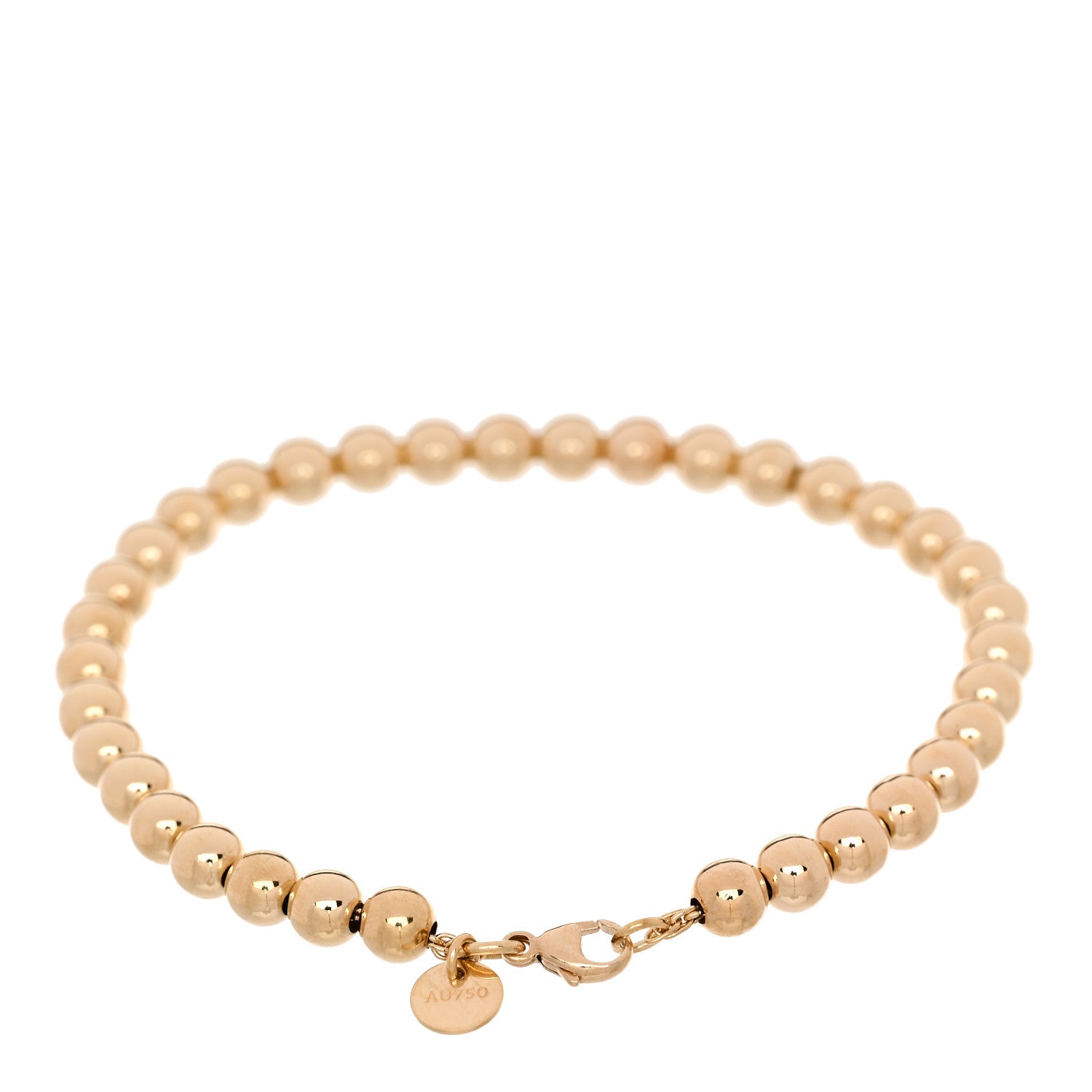 Tiffany 18K Yellow Gold 5mm HardWear Ball Beaded Bracelet 2 of 5