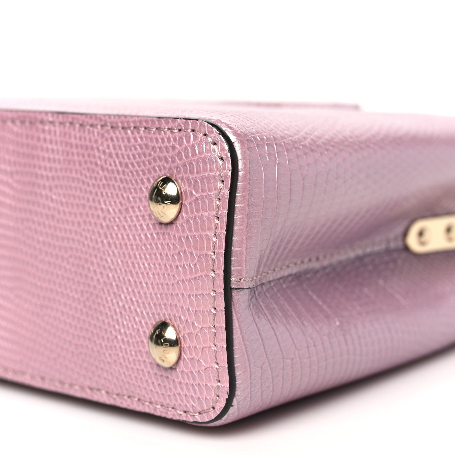 Louis Vuitton Metallic Lizard Kintsugi Capucines Mini Wisteria Purple 9 of 9