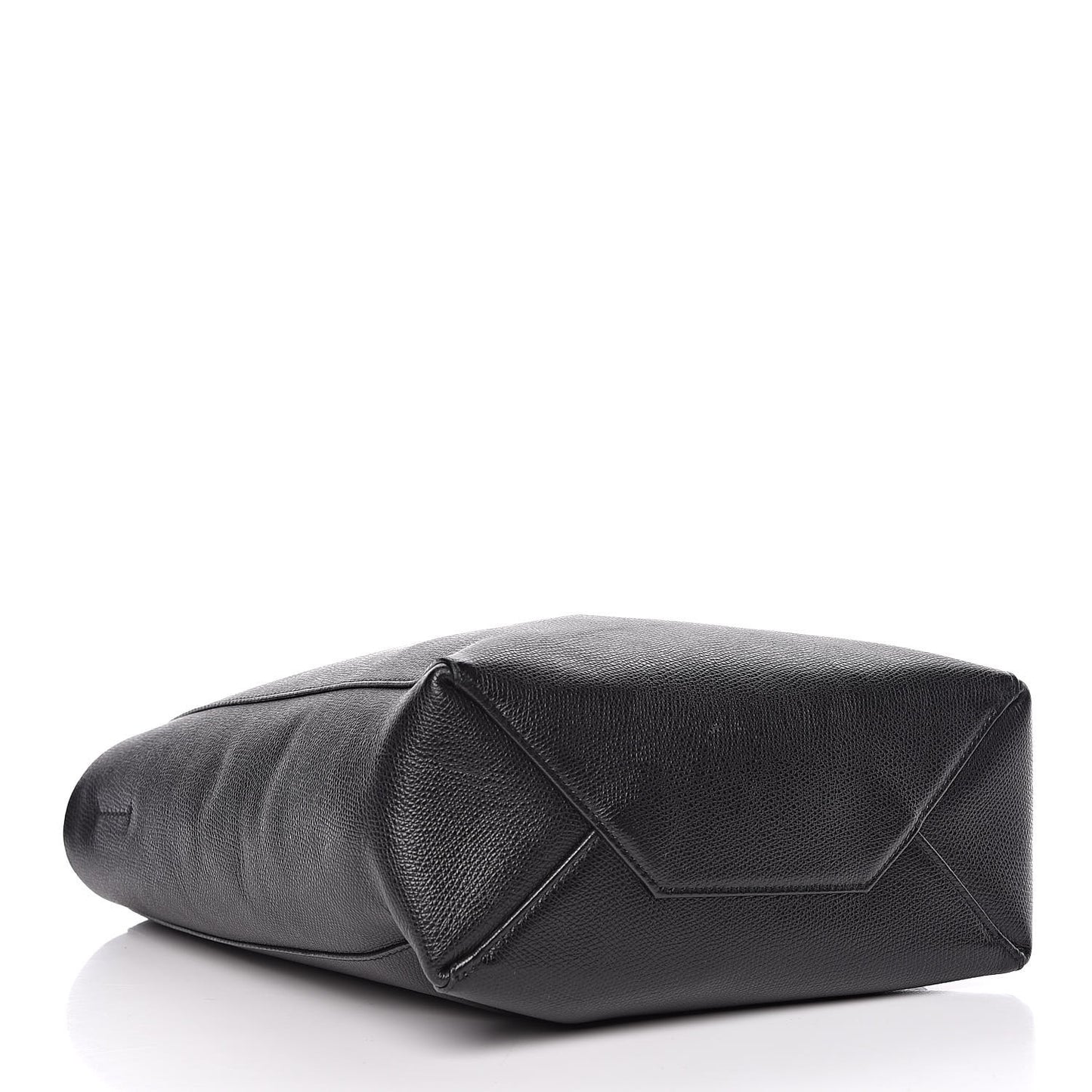 Grained Calfskin Small Vertical Cabas Black