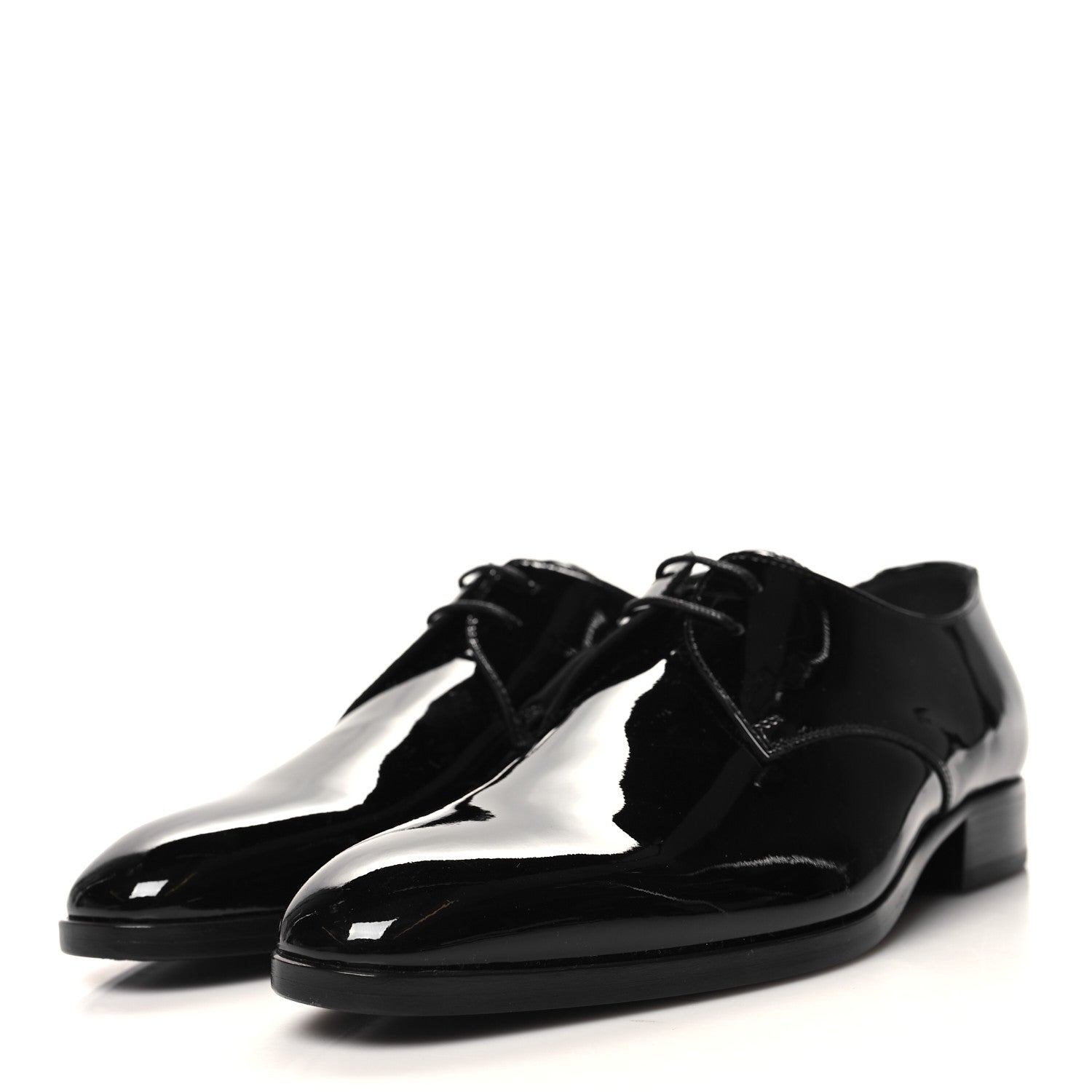 Saint Laurent Patent Baltimora Lace Up Derby Shoes 38.5 Black 3 of 8