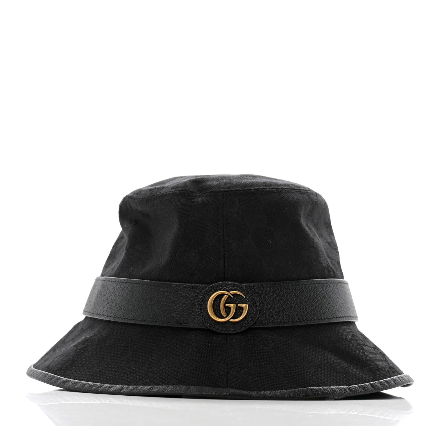 Monogram Textured Dollar Calfskin GG Jago Bucket Hat M Black