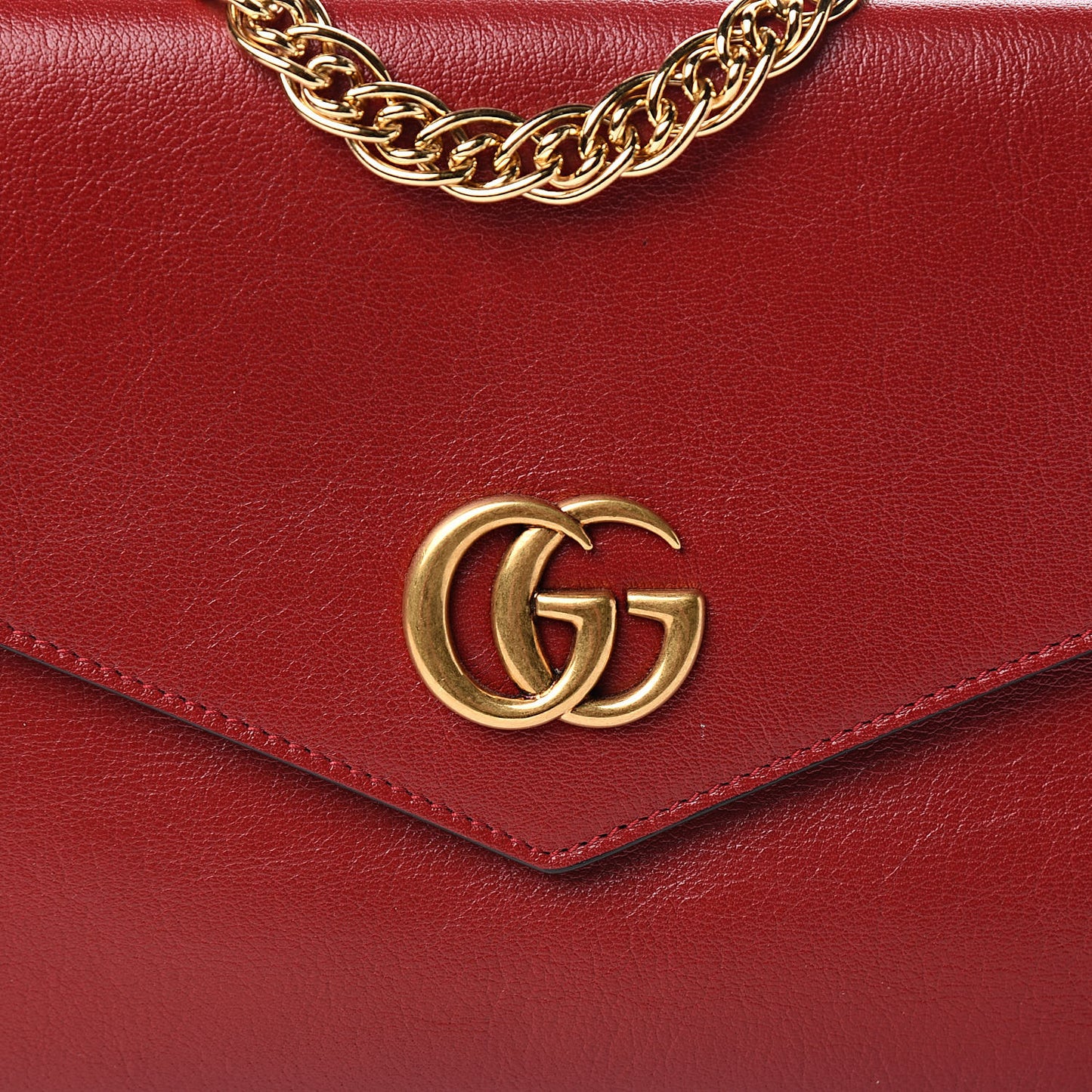 Calfskin Diagonal GG Medium Thiara Double Envelope Shoulder Bag Black Red