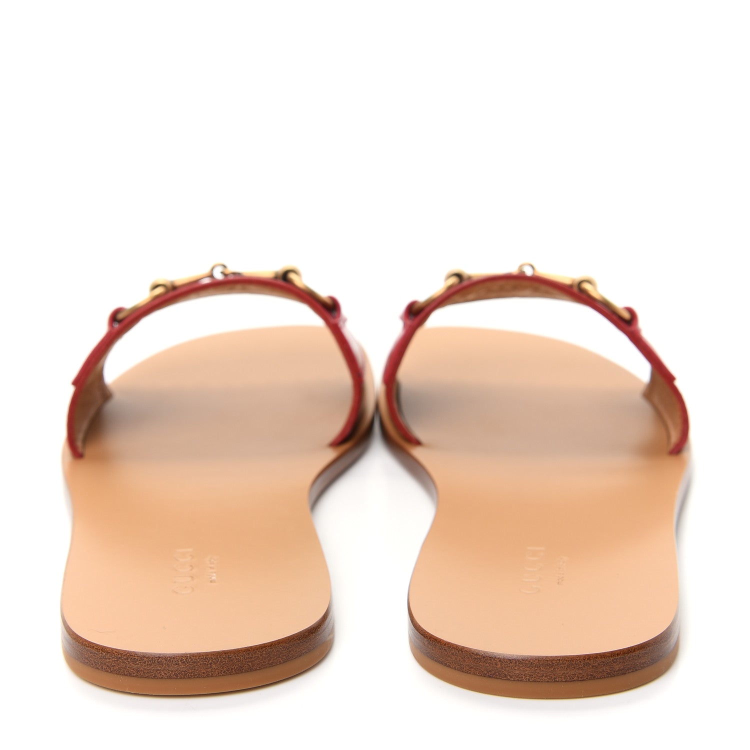 Gucci Malaga Kid Fringe Horsebit Slide Sandals 39 Hibiscus Red 6 of 10