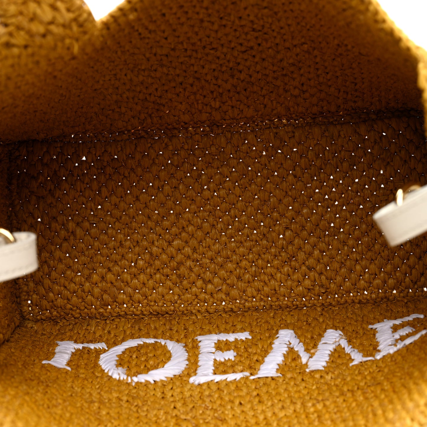 X PAULA'S IBIZA Raffia Font Tote Ochre