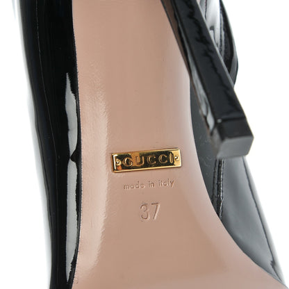 Gucci Patent Horsebit Ankle Booties 37 Black 6 of 8