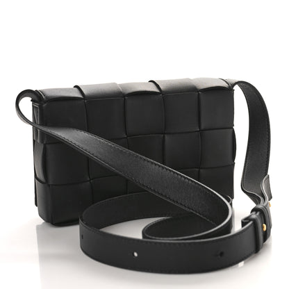 Bottega Veneta Lambskin Maxi Intreccio Small Cassette Crossbody Bag Black 3 of 8