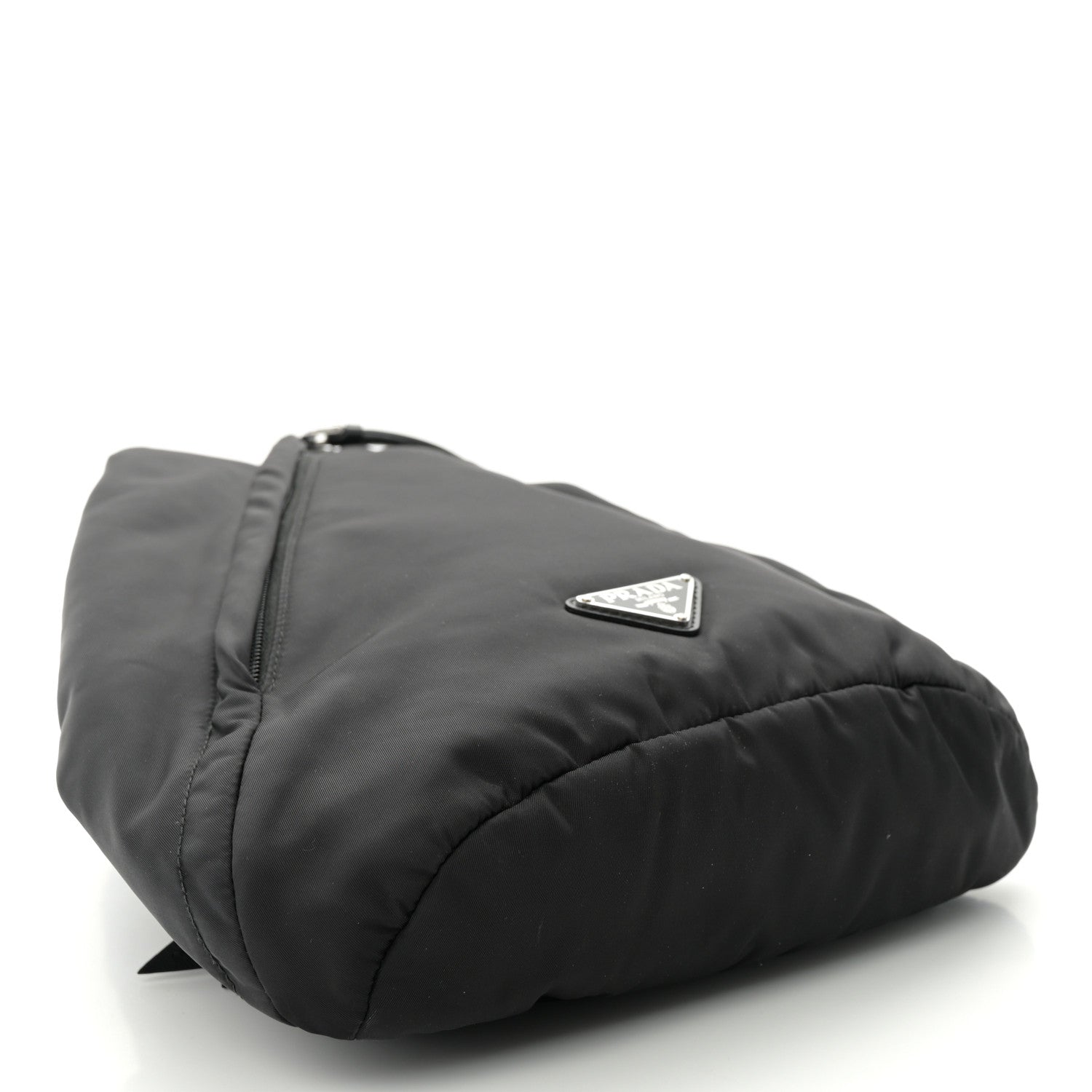 Prada Re-Nylon Vitello Metal Triangle Logo Sling Backpack Black 4 of 10