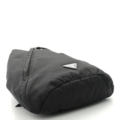 Prada Re-Nylon Vitello Metal Triangle Logo Sling Backpack Black 4 of 10