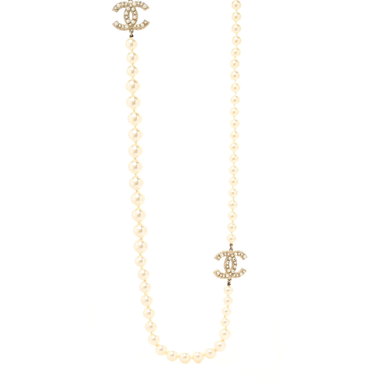 Chanel Pearl CC 100th Anniversary Necklace Light Gold 1 of 4
